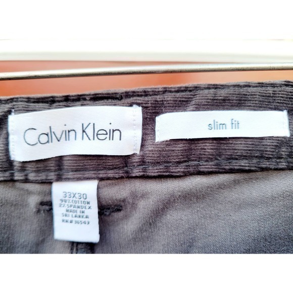 HP Calvin Klein Micro Corduroy, Slim Fit, Front Insert Pockets Men's Pants - Picture 7 of 11
